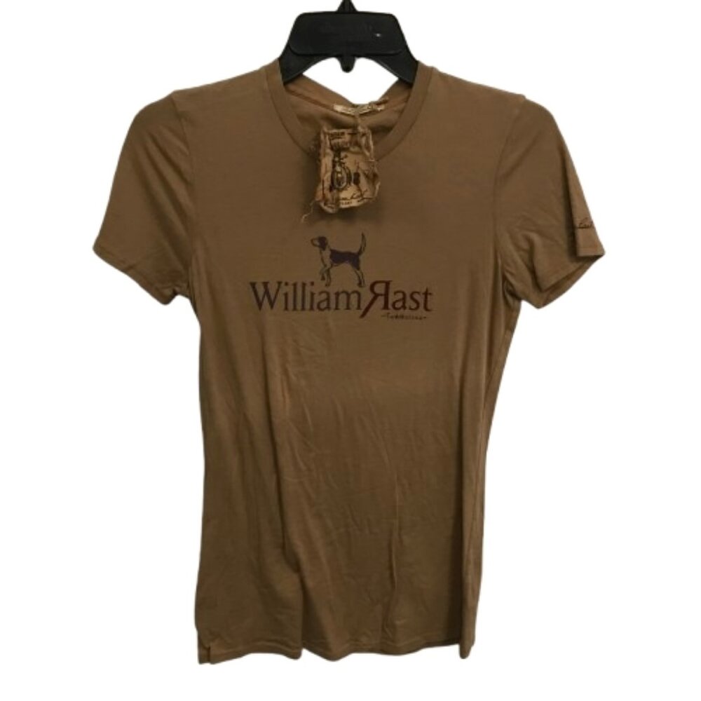 NWT William Rast Womens Size Small Brown Dog Graphic Print T-Shirt NEW
